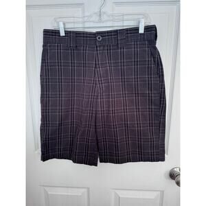 Genuine Dickies Men's Shorts Casual Brown Flex Waist 4-Pockets Plaid Size 32